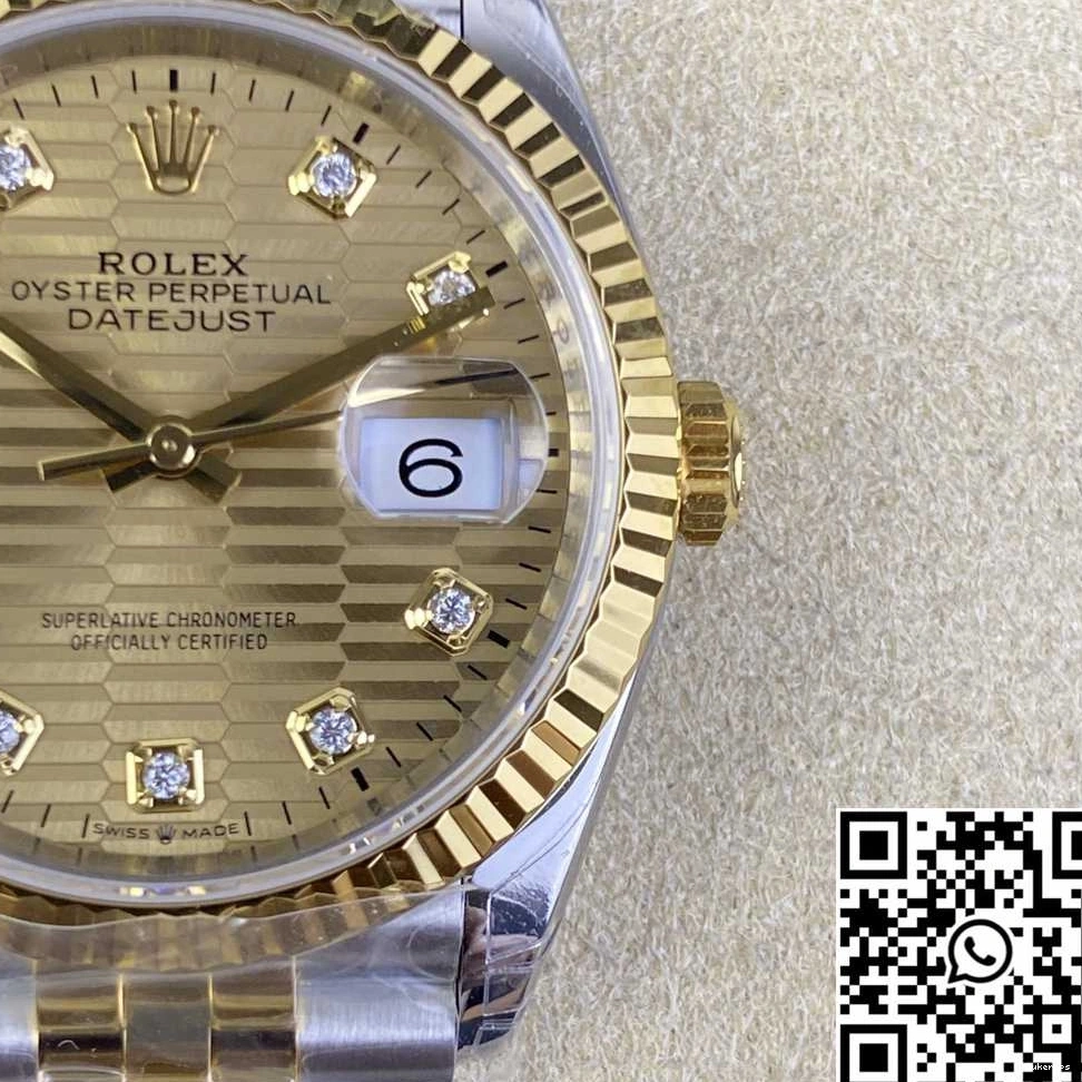 Two Dial Motif M126233 Silver ComfortFit VS Tone Factory Hourmarker Diamond 665 Datejust Rolex 36MM 0821